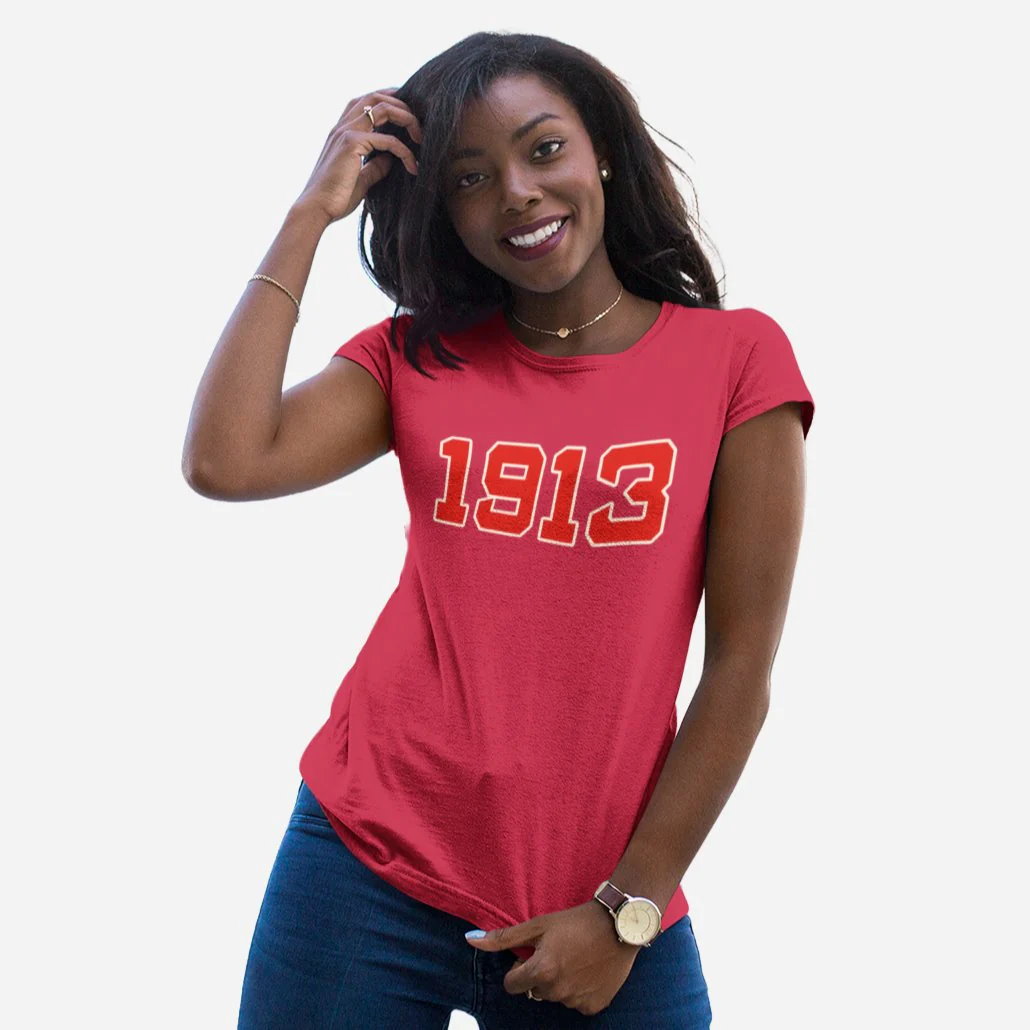 1913 Delta Sigma Theta Distressed Letter Tee/Sweatshirt - Image 3