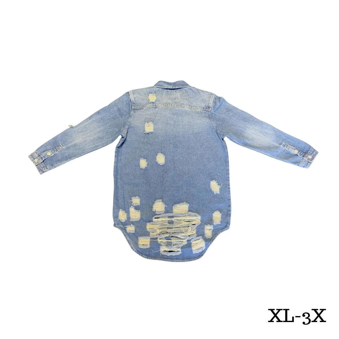 Delta Sigma Theta Letters Distressed Denim Jacket - Image 3