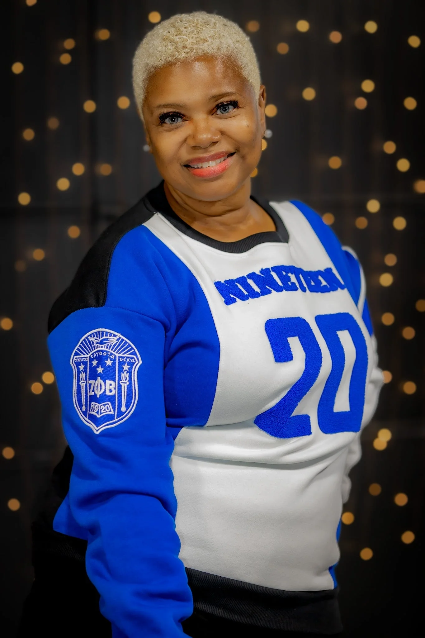 Zeta Phi Beta "J16" Nineteen 20 Chenille and Embroidered Sweatshirt - Image 4
